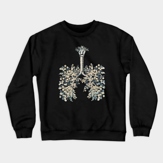 Lung Anatomy / Cancer Awareness 14 Crewneck Sweatshirt by Collagedream